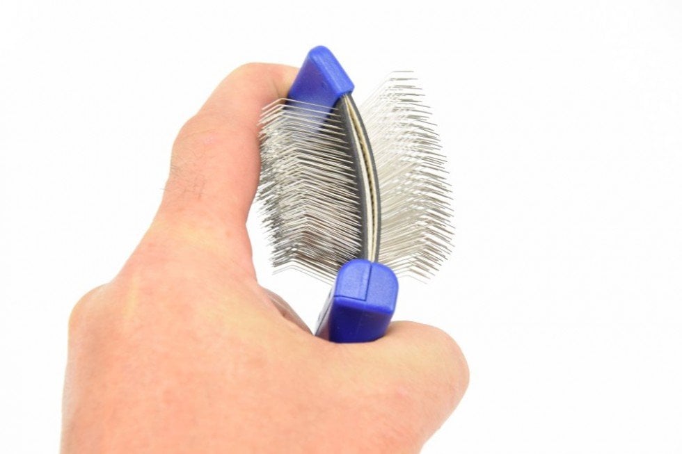 Flexibele borstel slicker blauw enkel