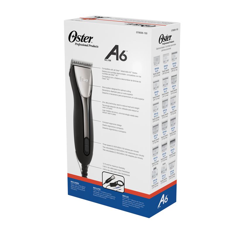 Oster A6 Slim 3-speed tondeuse zwart