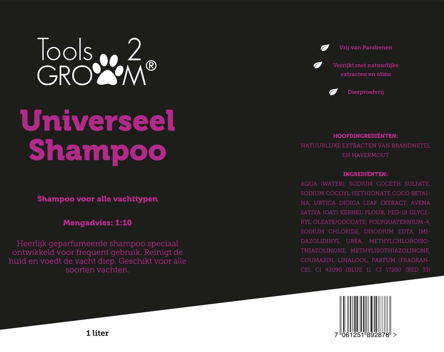 Tools-2-Groom universele hondenshampoo luxe 250ML