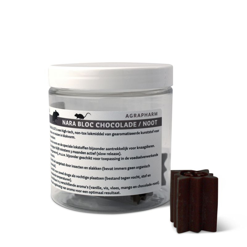 Nara Bloc lokmiddel rat/muis chocoladegeur 5st