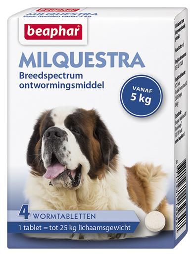 Beaphar Milquestra ontworming hond S 0.5-10kg 2-tabletten