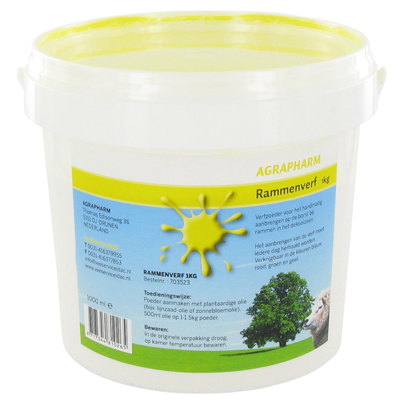 Rammenverf 1kg geel