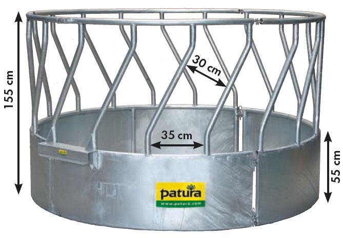 Patura compacte ronde ruif met diagonale voerhekken