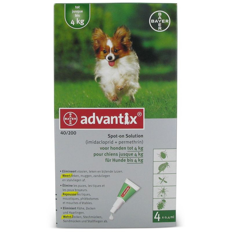 Advantix-40/200 Hond tot 4kg 4 pipetten