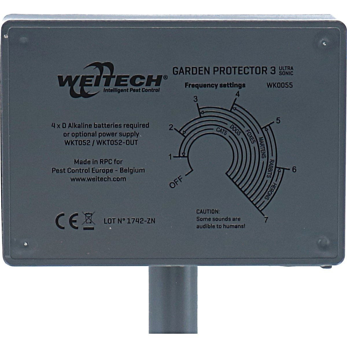 Weitech Gardenprotector 3 WK0055 instellingen