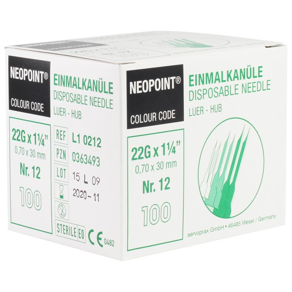 Wegwerpnaald zwart 0.70x30 100stuks