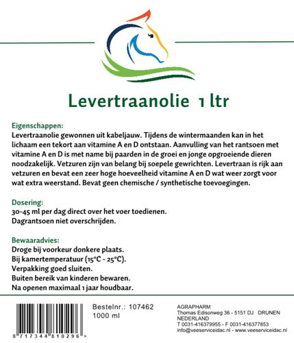 Levertraan 1 liter